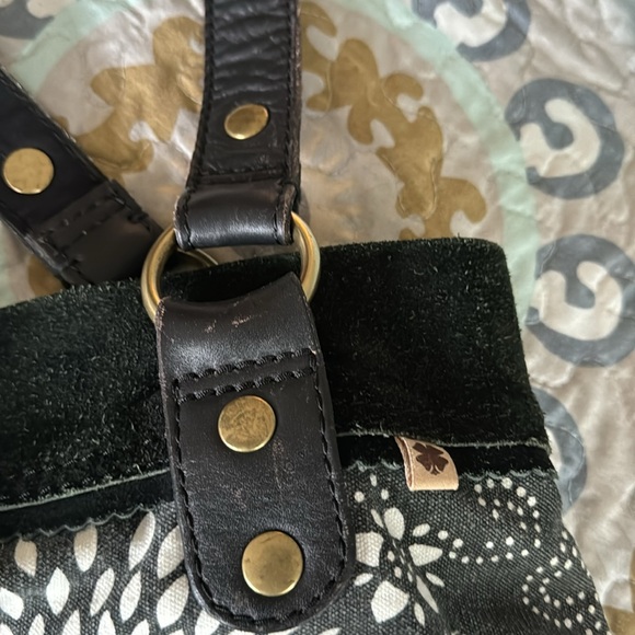 Lucky Brand Boho Bag Cotton With Suede Trim - Picture 9 of 16